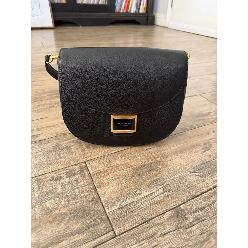 Kate Spade Saddle Bag Katy Convertible Leather Black